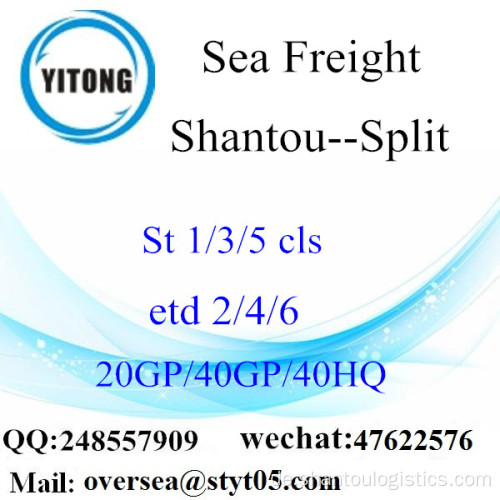 Shantou Port Sea Freight Versand zu Split